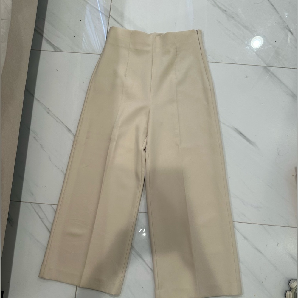 Zara Cream Wide Leg Pants